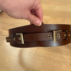 MNG Double Buckle Wide Belt